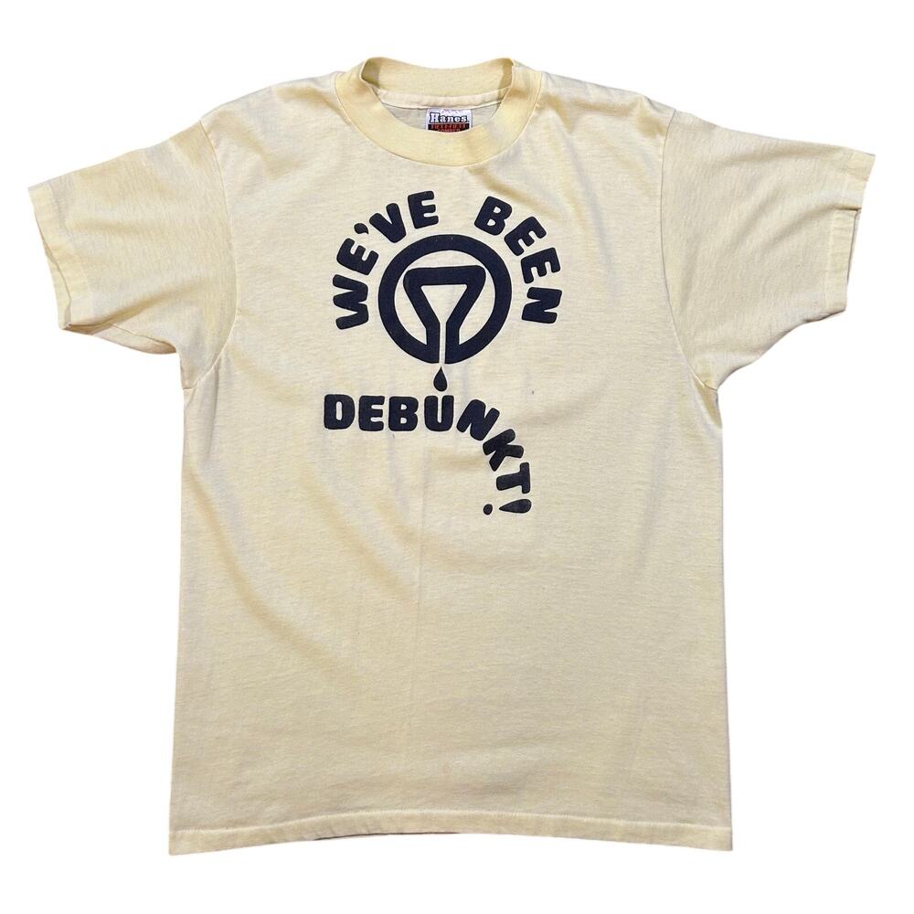 Vintage 80s Hanes We’ve Been Debunkt! Yellow T-Shirt Men’s Large USA Made